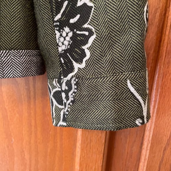 Coldwater Creek Jacket Blazer Womens PM Mandarin Collar Floral Lined Long Sleeve - Picture 11 of 11